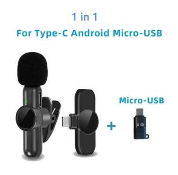 2.4G Wireless Lavalier Microphone Noise Cancelling for Android/Xiaomi/Samsung